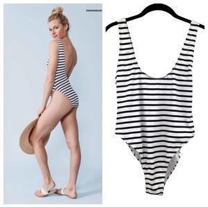 Striped One Piece Swimsuit